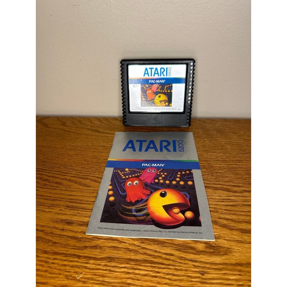 1983 ATARI Pac-Man 5200 VIDEO GAME CARTRIDGE AND BOOKLET Manual PAC MAN